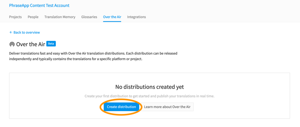 Creando una distribución para la aplicación de demostración | Phrase