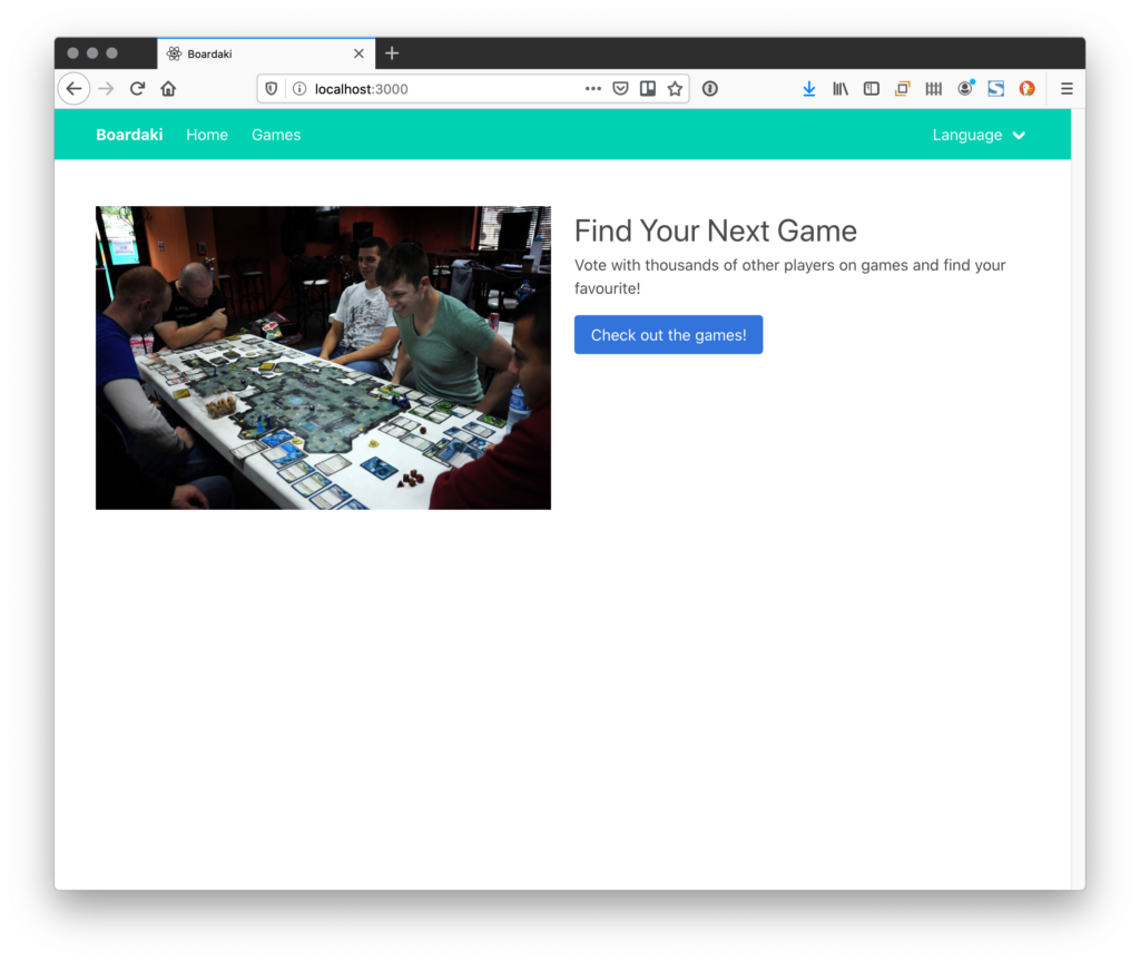 Demo app homepage in English | Phrase