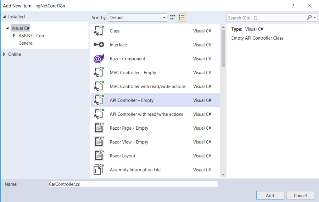Adding an API Controller | Phrase