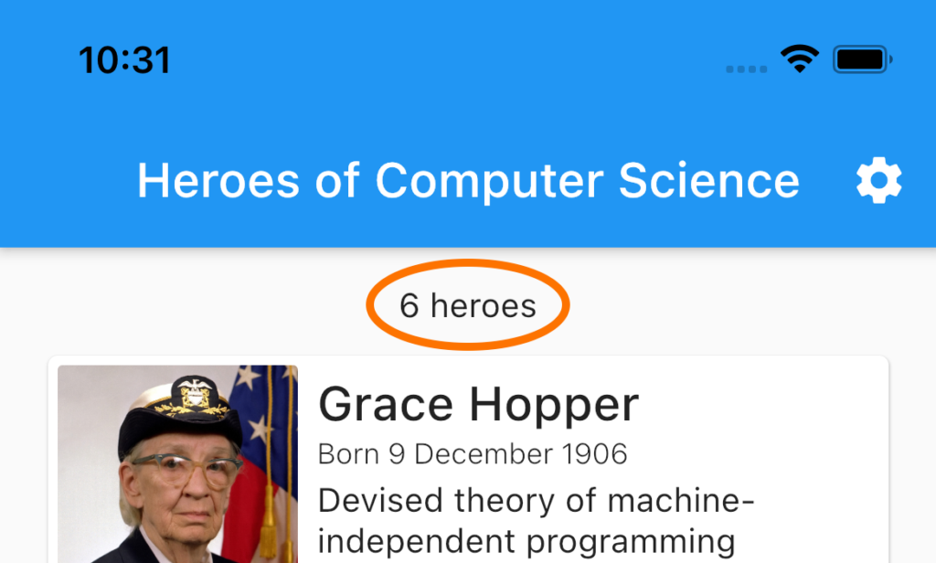 Pluralización en inglés, pantalla de inicio de Heroes of Computer Science | Phrase