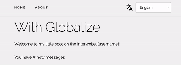 Aplicación de demostración de Globalize con selector de idioma | Phrase