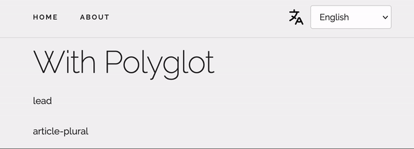 Aplicación de demostración usando Polyglot con selector de idioma fijo | Phrase