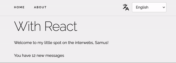Aplicación de demostración de React con un selector de idioma funcional | Phrase