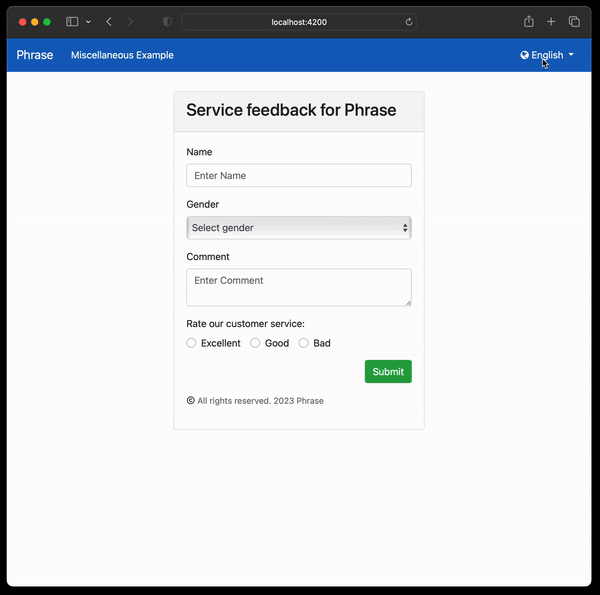 ngx-translate demo | Phrase