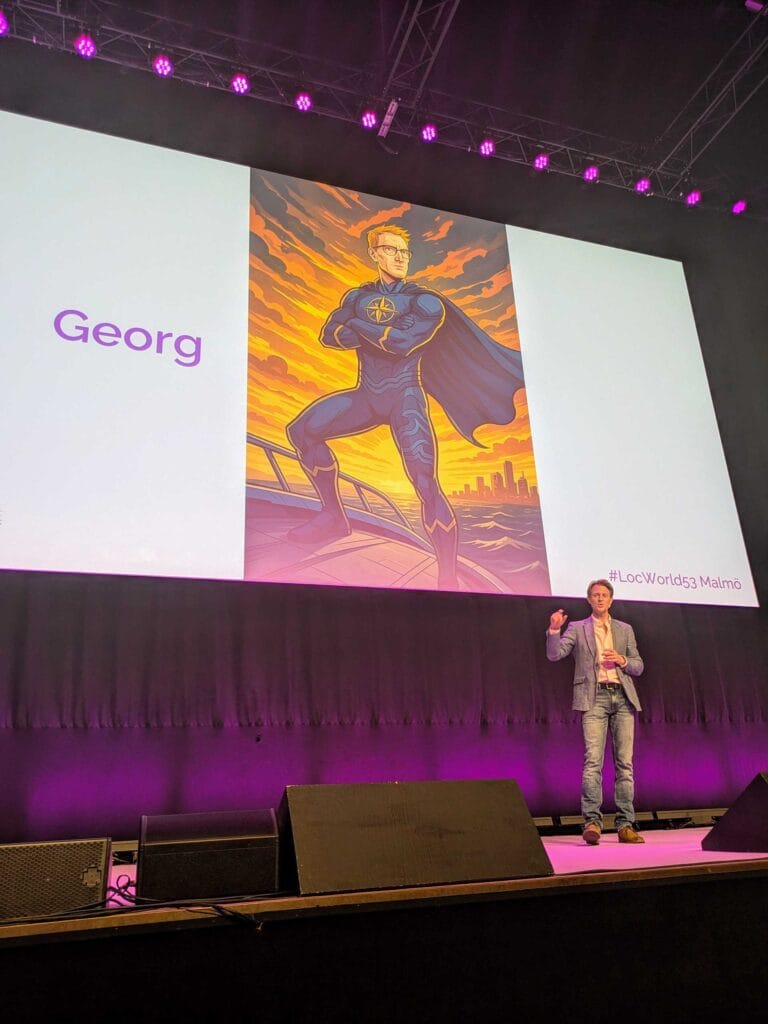 Phrase CEO Georg Ell  combined superheroes, The Terminator, and infinite language work during an engaging panel session