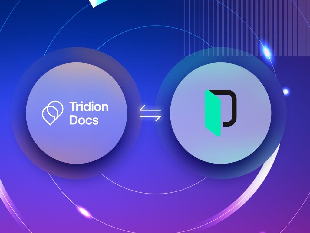 Ilustración de integración que muestra Phrase conectado con Tridion Docs, con logotipos, flechas de flujo de contenido e iconos de documentos para representar la localización optimizada de contenido estructurado.